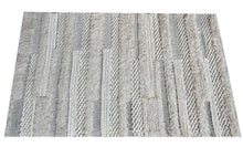 Ivory 'Almar' Multi Textured Hand Woven Cotton Rug