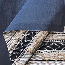 Ivory & Charcoal 'Asinara' Aztec Hand Woven Cotton Rug