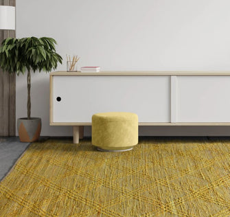 Gold 'Jayla' Patterned Hand Woven Hemp Rug